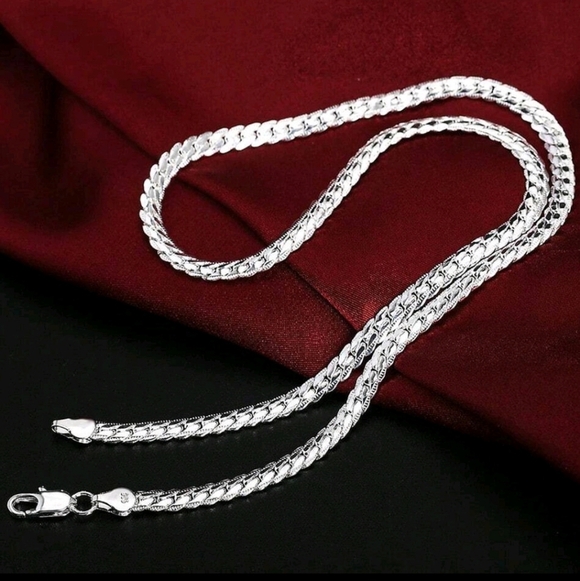 NEW 2pcs Set - 16" 925 STERLING SILVER FLAT SNAKE CHAIN NECKLACE & 8" BRACELET - Picture 8 of 14